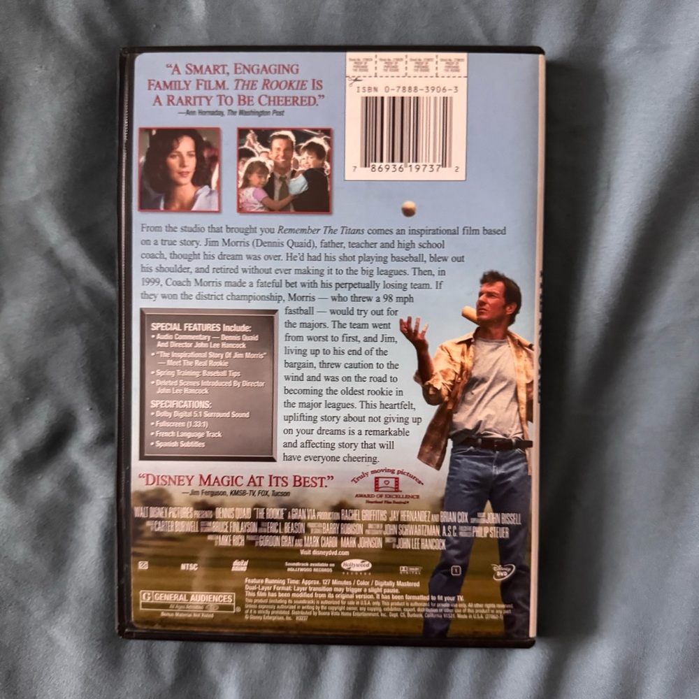 The Rookie - DVD - Disc Tested, Working - Picture 2 of 3